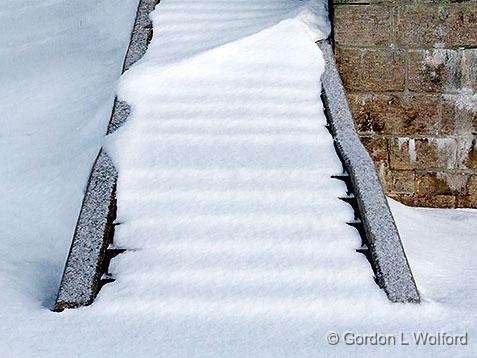 Snow-covered Steps_33643.jpg - Photographed along the Rideau Canal Waterway near Smiths Falls, Ontario, Canada.